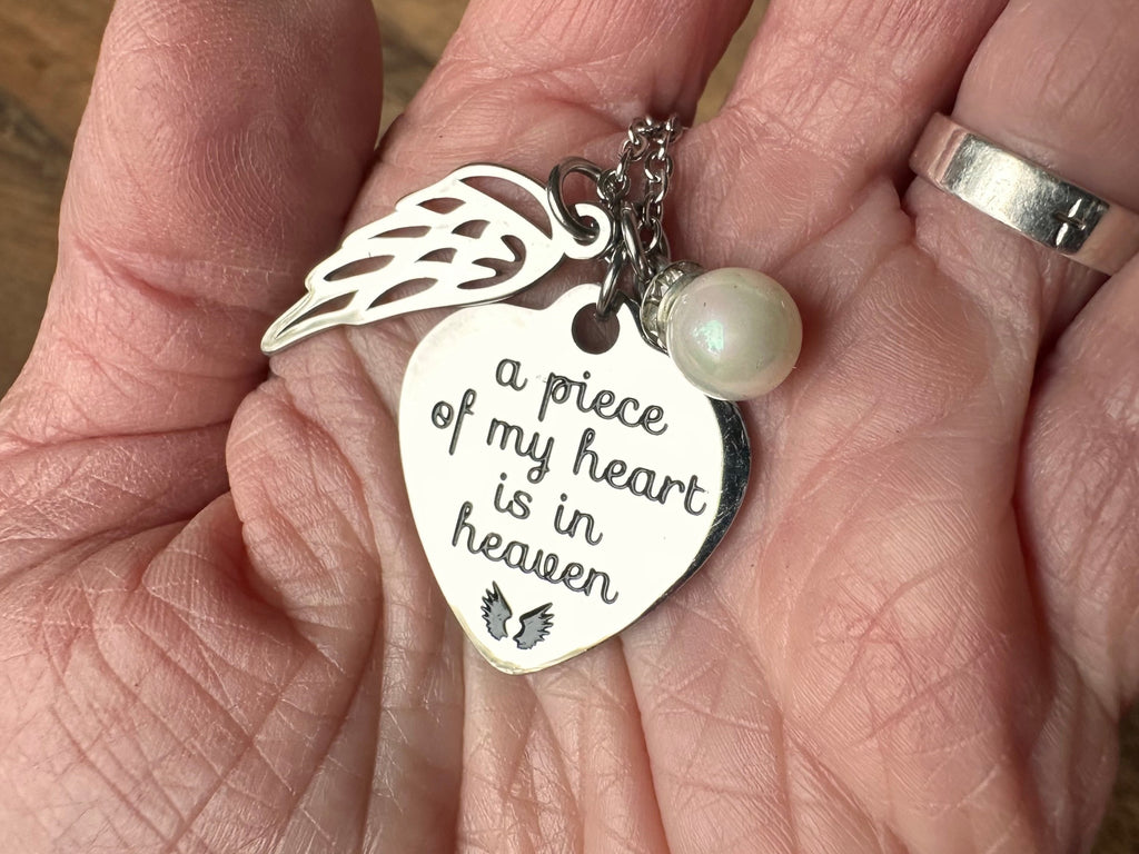 A Piece of My Heart is in Heaven Necklace