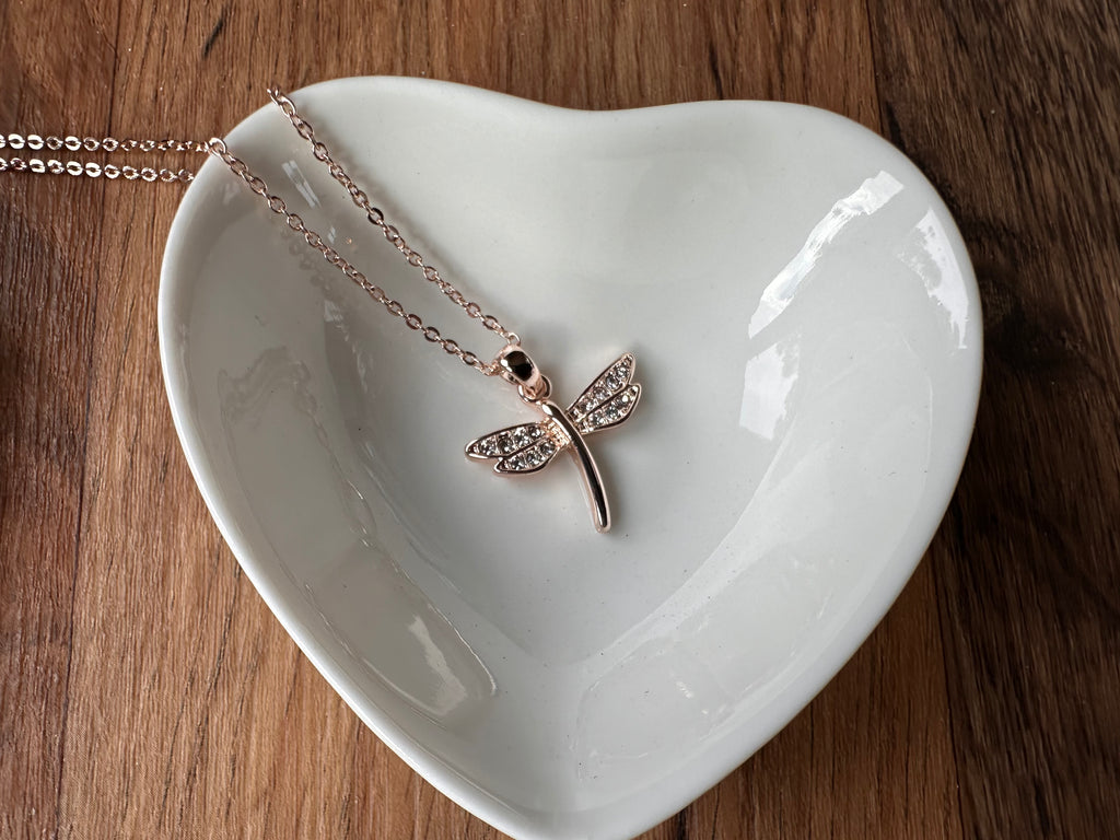 Rose Gold Dragonfly Necklace